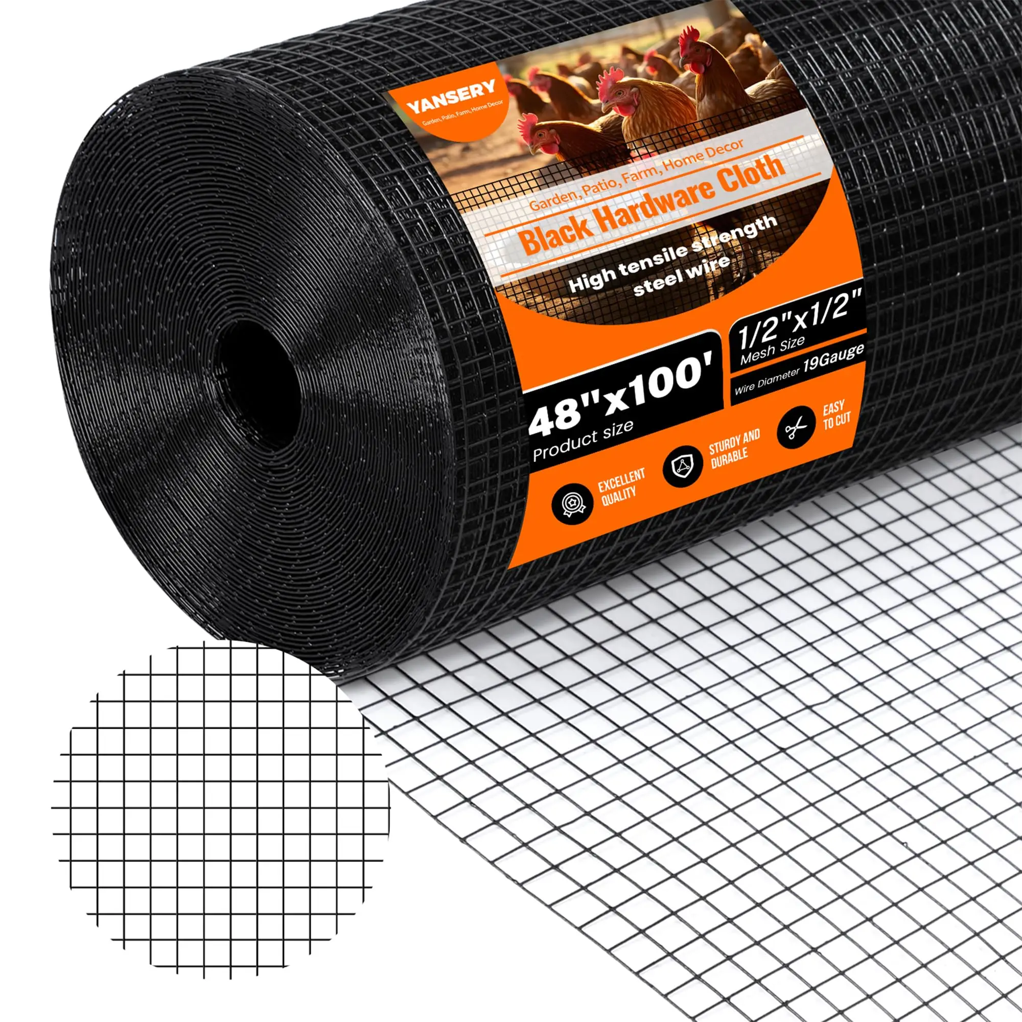 19 Gauge Hardware Cloth 48inx100ft 1/2 in Predator Proof Chicken Wire Fence