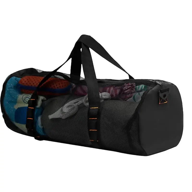 Bolsa de lona de malla plegable de gran capacidad, bolsa de almacenamiento impermeable para buceo, esnórquel, natación, equipo de surf