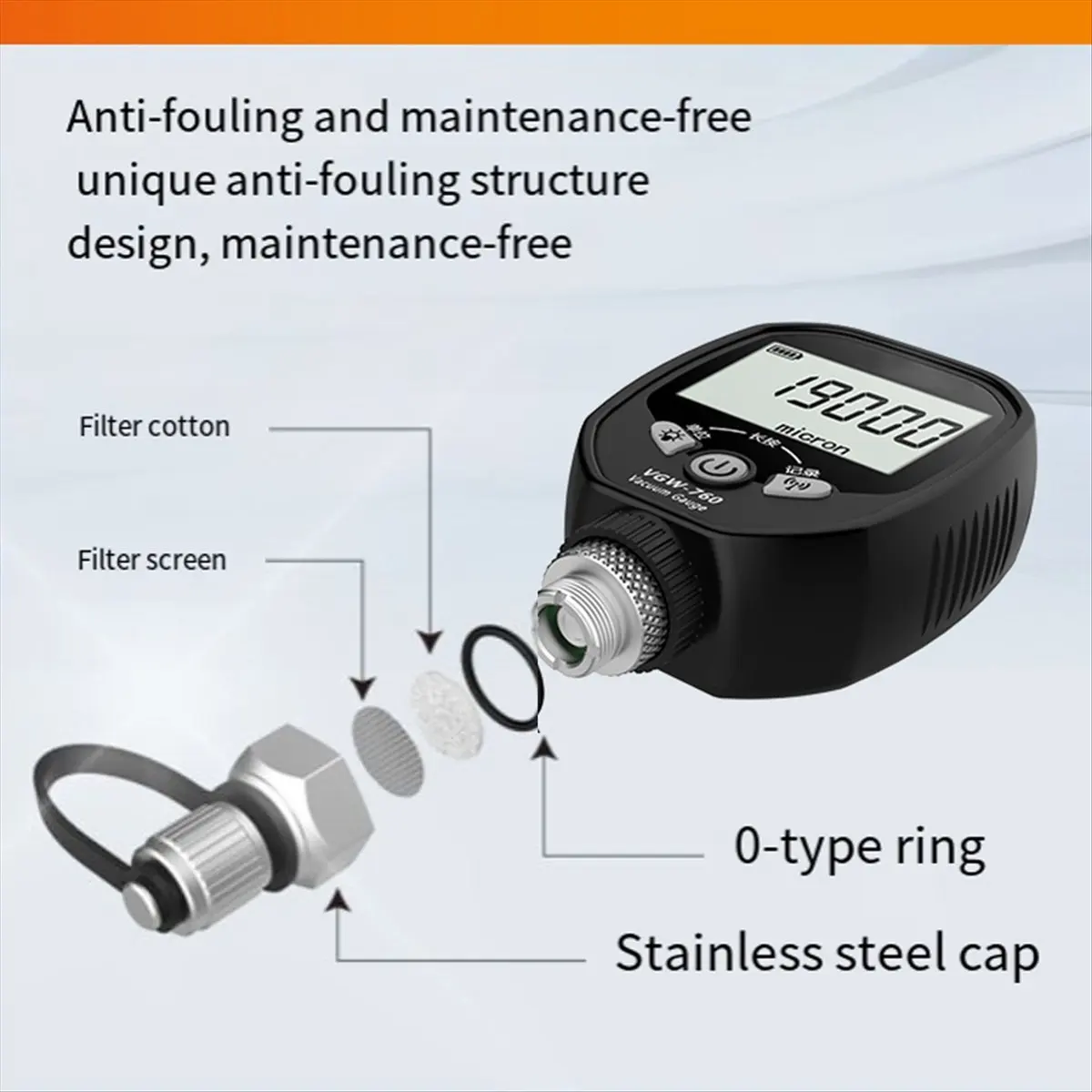 《Factory Direct》Wireless Vacuum Gauge VGW-760 Intelligent High- Digital Electronic Refrigerant Vacuum Negative Pressure Gauge