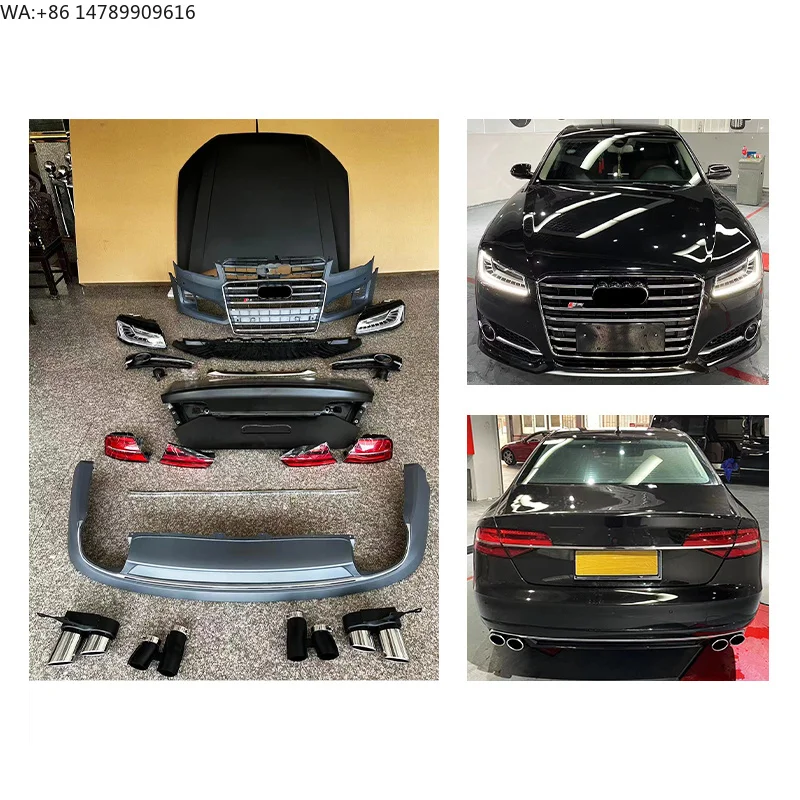 2011-2014 Car Modification Upgrade Front Bumper Engine Hood Rear Bumper Tailgate Taillights Body Kit For  A8 D4Body Kit Ful
