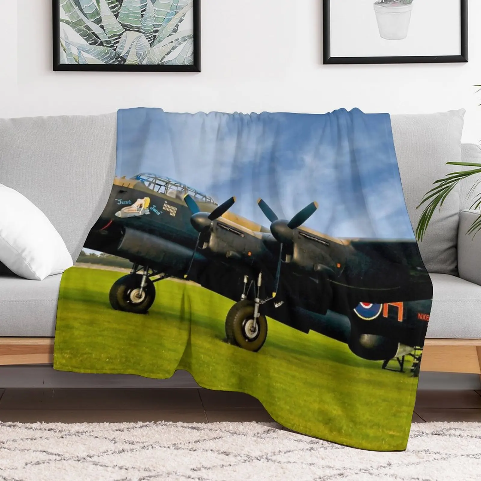 RAF Lancaster Bomber Throw Blanket Softest Soft Plush Plaid Beach Blankets