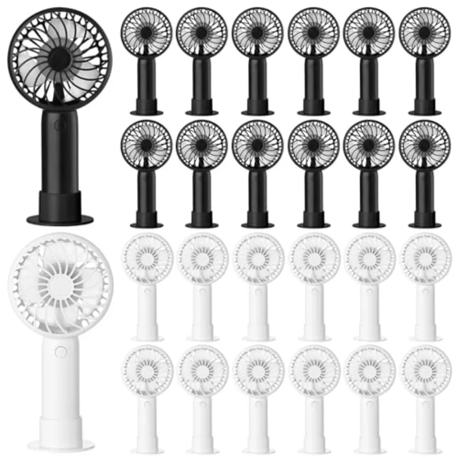 

24 Pcs Mini Powerful Handheld Fan 3 Speed Personal Small Portable Rechargeable Fan with Base USB for Women Eyelash Makeup Offic