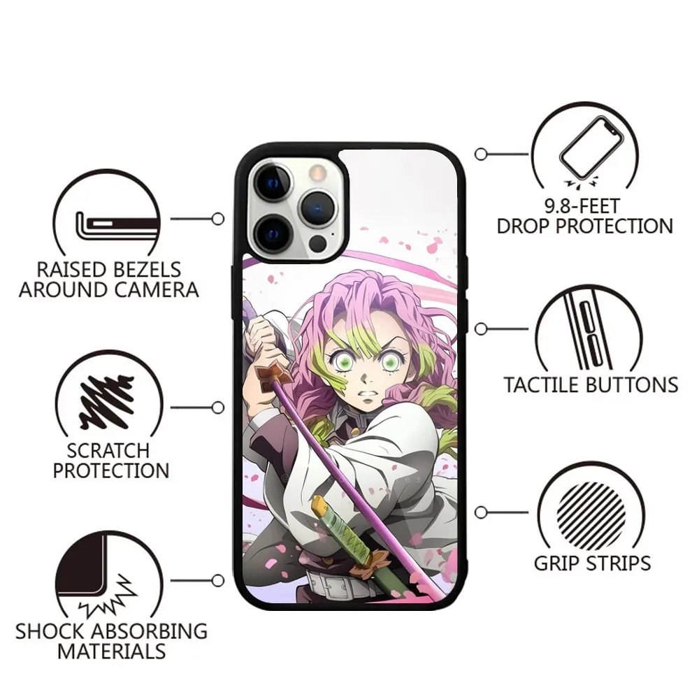 D-Demon S-Slayer Kanroji Mitsuri Phone Case For iPhone 15,14,13,12,11,Plus,Pro,Max Mini Magsafe Magnetic Wireless Charging