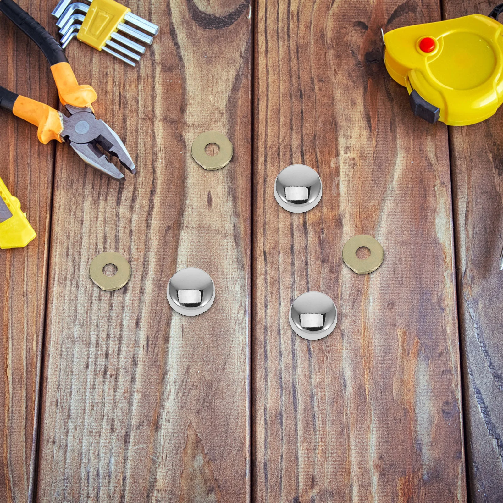 Juego de tapas de tornillos decorativas con arandela, cubierta roscada para puertas de muebles, ventanas, tapa de perno de expansión, Hardware de acabado suave, 1 Juego