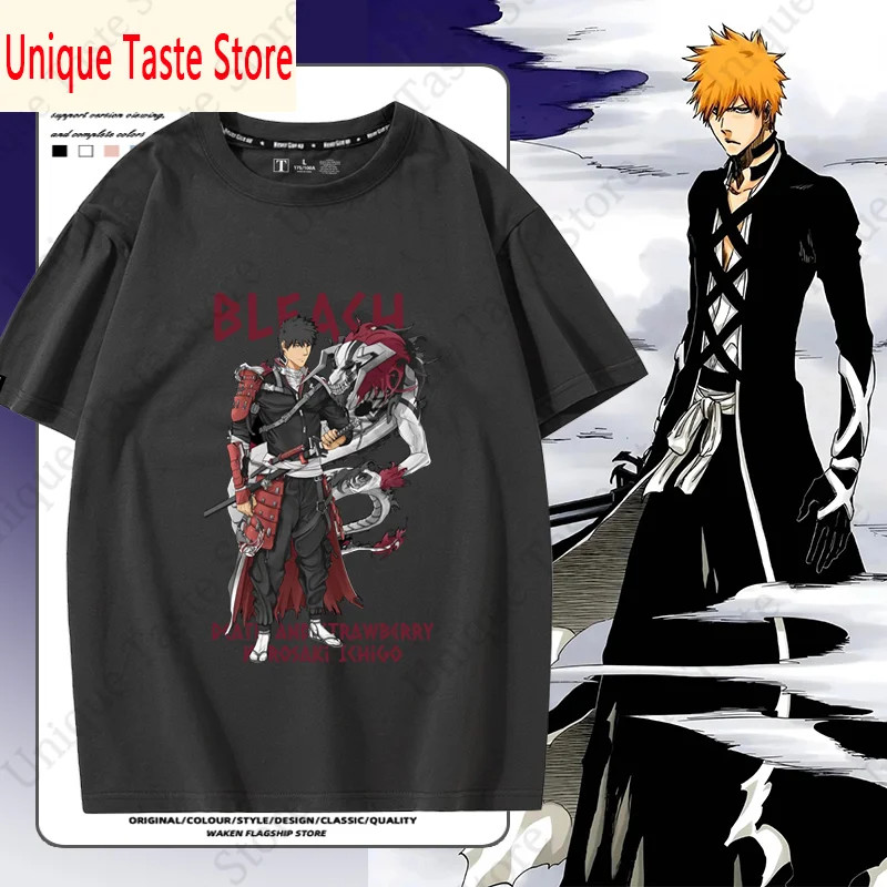 ‌BLEACH Thousand-Year Blood War T Shirt Kurosaki Ichigo Print T-shirt BLEACH Merch Men Women Cotton Summer Short Sleeve Tee Tops