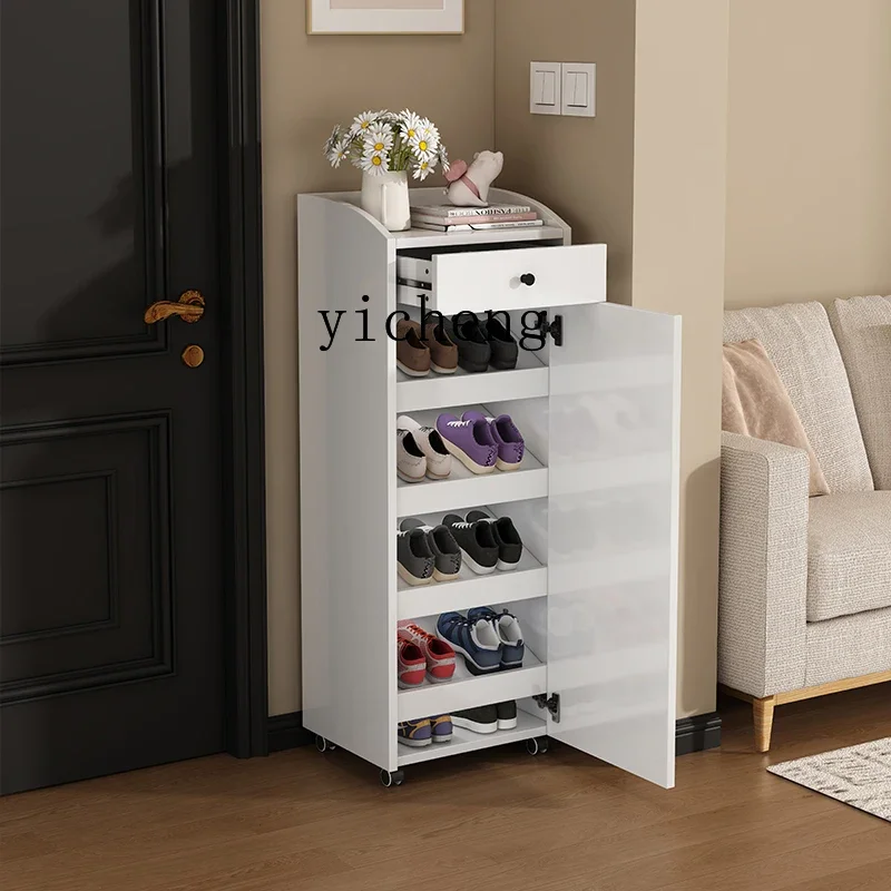 XL cream wind entrance shoe cabinet ultra-narrow outdoor small apartment bookcase small size shoe cabinet