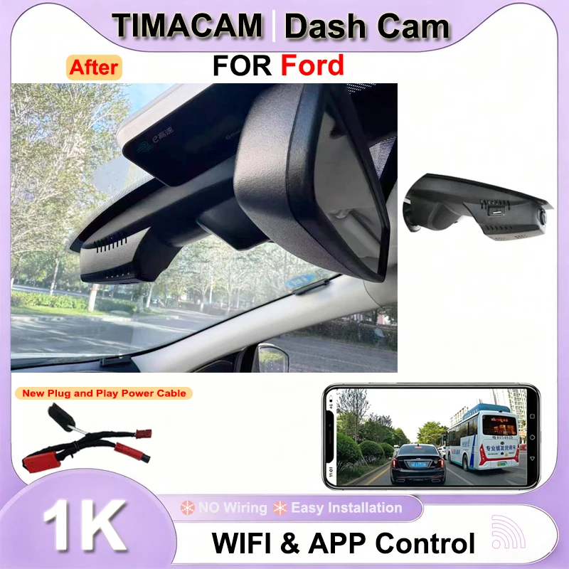 TIMACAM HD 1080P Wifi Plug and Play Dash Cam for Ford Kuga Escape mk2 mk3 2012 2013 2014 2015 2016 2017 2018 2019 2020 2021 2022