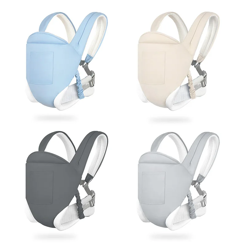 Multi-Functional Baby Carriers Solid Color Horizontal Newborn Carries Breathable Backpack Baby Sling Wrap for Travel All Seasons