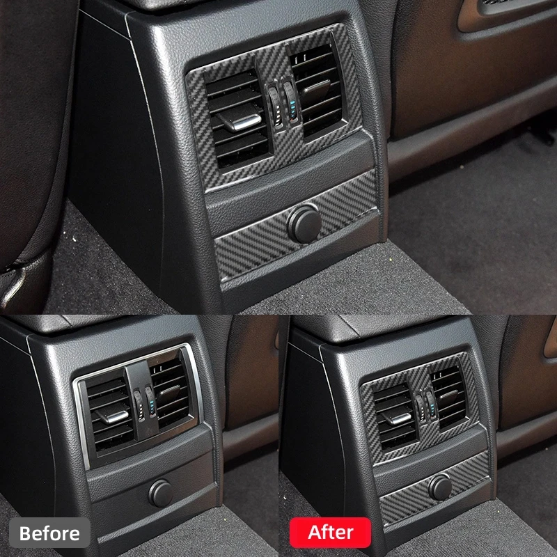 For BMW 3 Series GT F30 F34 2013-2016 Accessories Carbon Fiber Interior Car Rear Seat Air Outlet Trim Frame Cover Decor Stickers