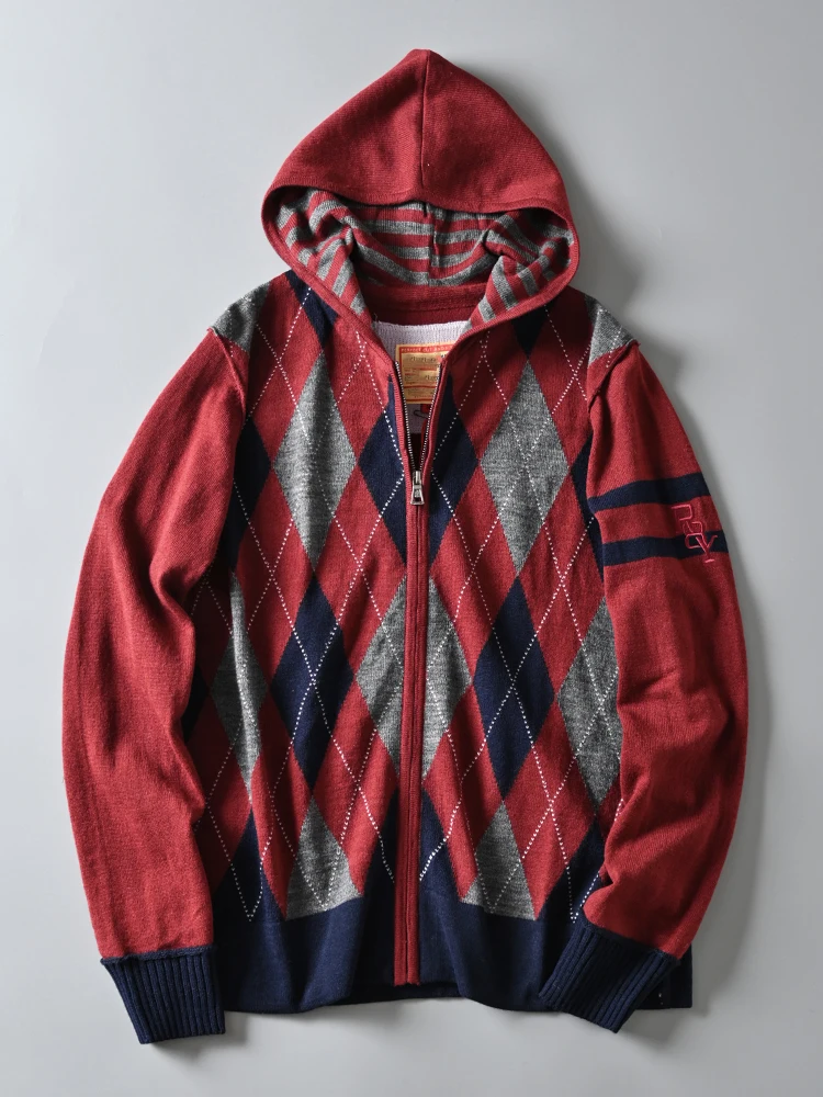 

Men's Casual Hooded Knitted Cardigan Sweater Wool Blend Autumn Winter Faion Ci Sle Long Sve Thiened Outerwear