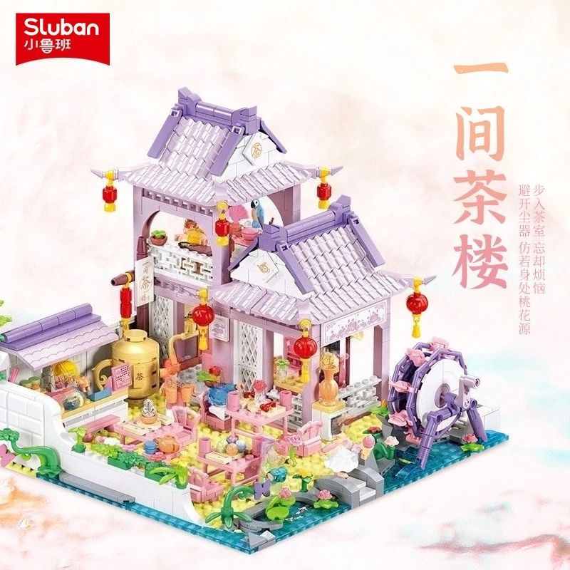 Casa de pueblo Villa modelo bloques de construcción juegos de juguetes arquitectura creativa cabaña ciudad amigos familia ladrillos juguetes para niñas niños