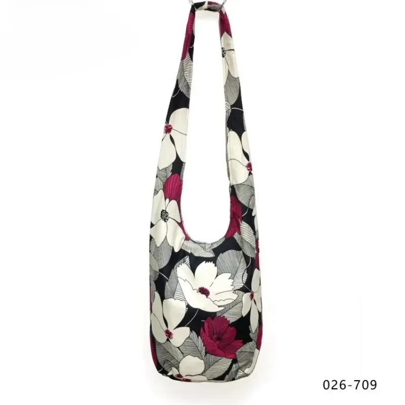 

Женская сумка-ведро QINCHU на одно плечо, из льняной хлопковой ткани с принтом, повседневная тканевая сумка