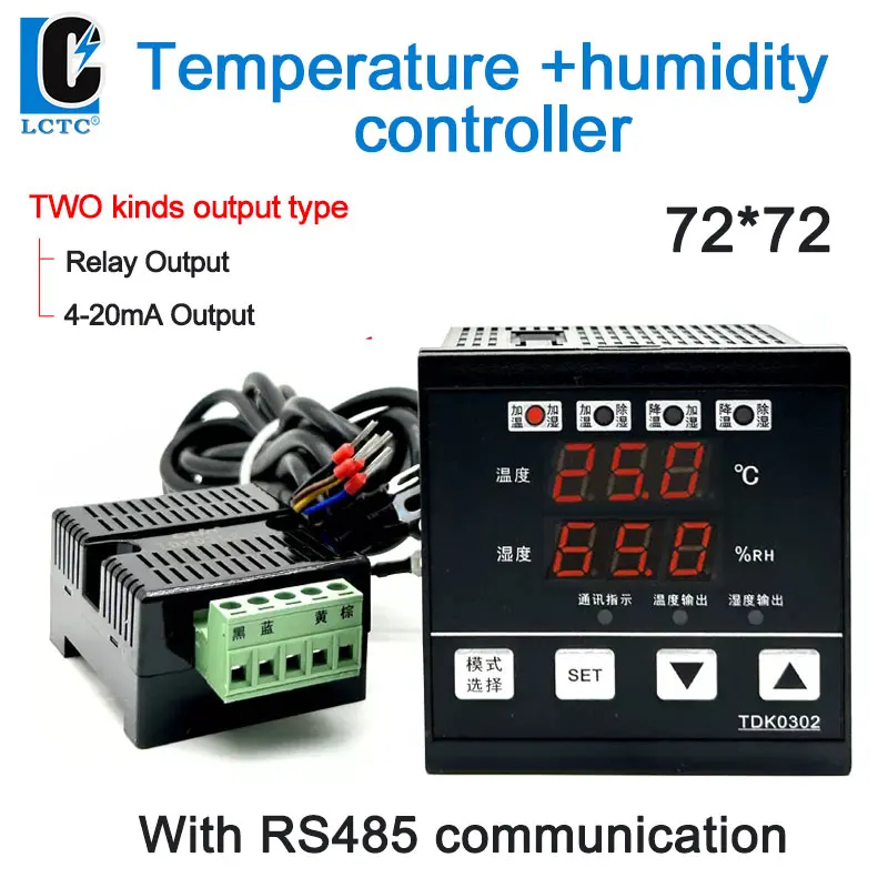 

Temperature and Humidity Controller 3m Sensor For Heating Cooling Humidification or Dehumidification Control Switch