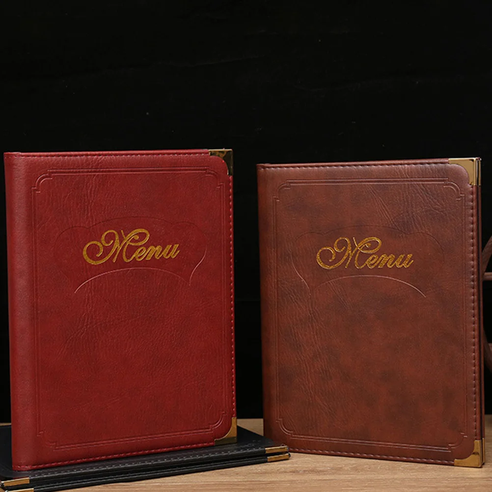 2 Pcs Menu Cover Covers Holders Order Folder Server Note Pads Loose Leaf