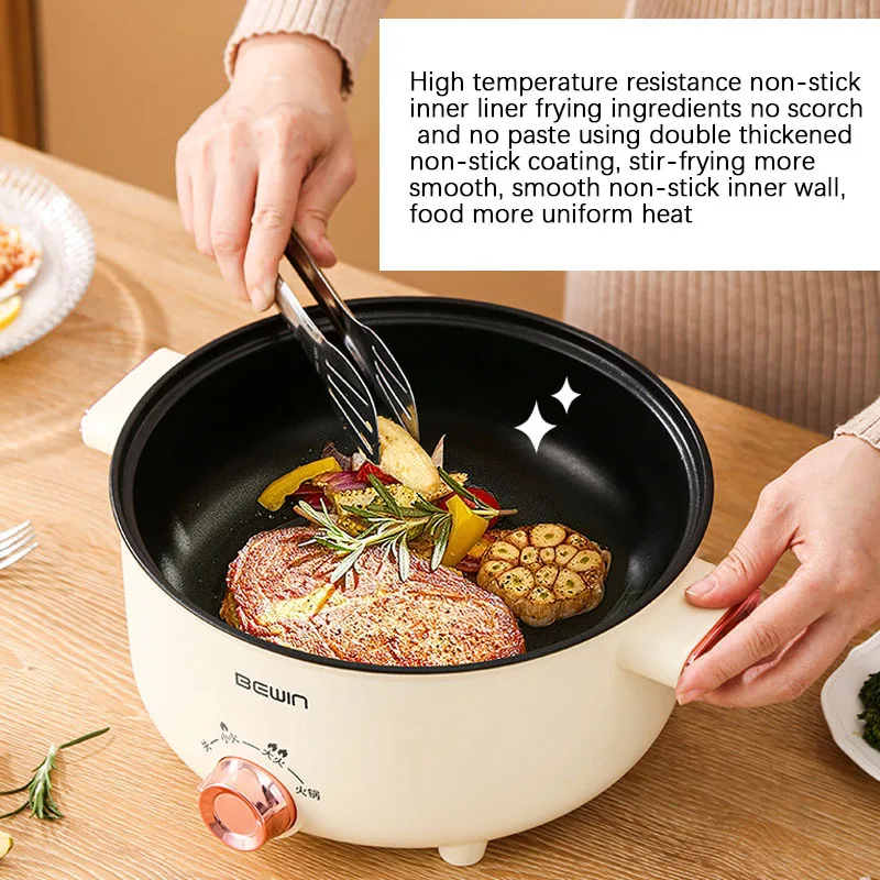 220V Multifunctional Electric Cooker Heating Pan Electric Cooking Pot Machine Hotpot Noodles Eggs Soup Steamer rice cooker