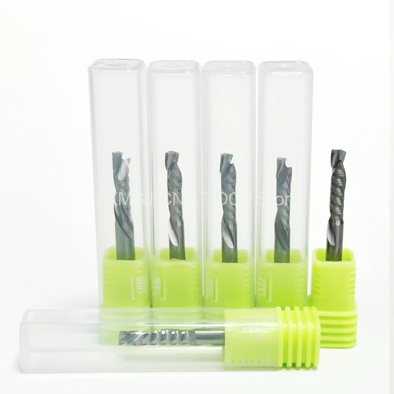 

10 шт. спиральные твердосплавные фрезы с одной канавкой вверх и вниз 3,175/4/5/6/8 мм - фрезерный инструмент, фрезерный станок с ЧПУ для компрессионной концевой фрезы по дереву