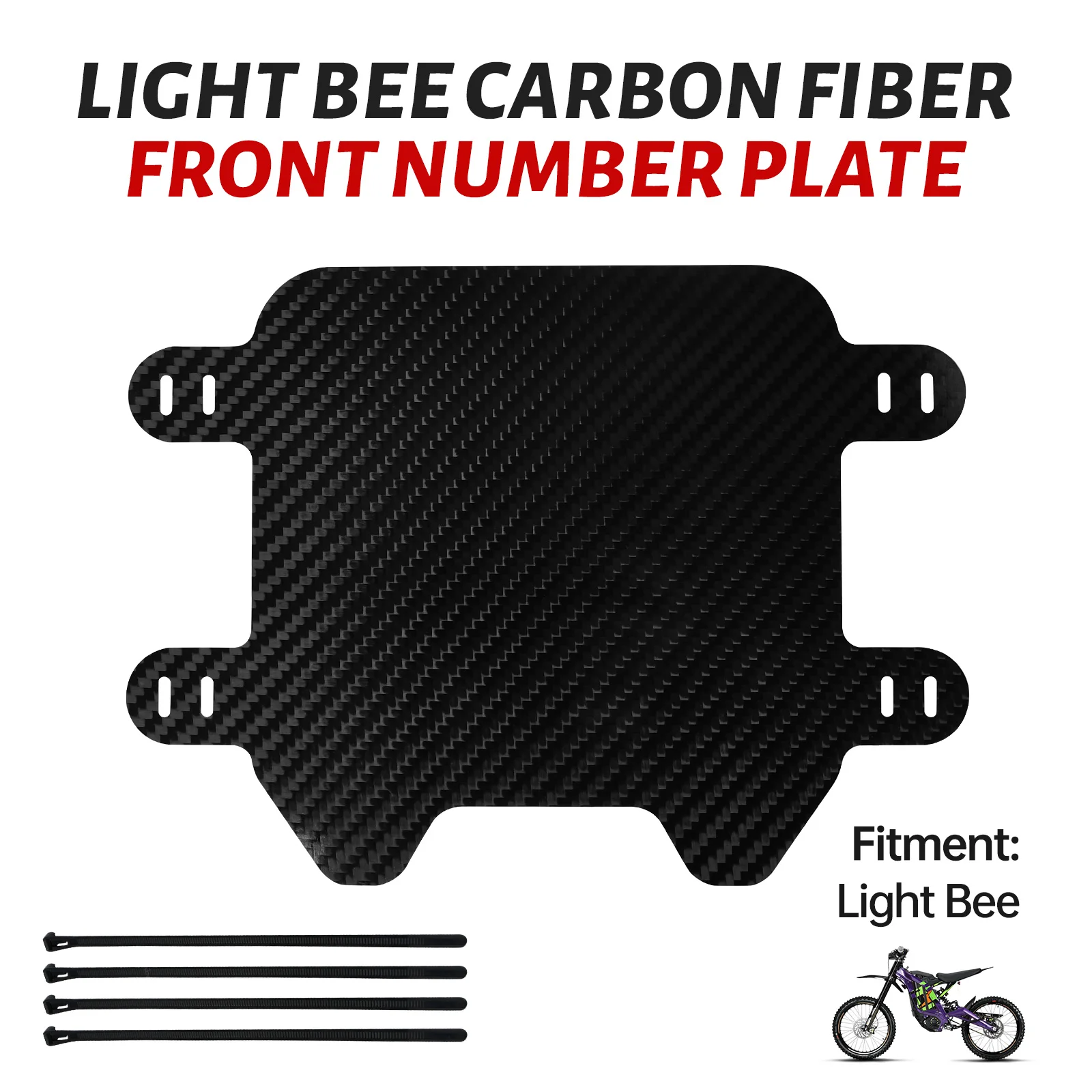 For SURRON Light Bee X Carbon Fiber Liecense Plate Front Plate Off-road E-bike for Surron Motorcycles Accessories Liecense Plate