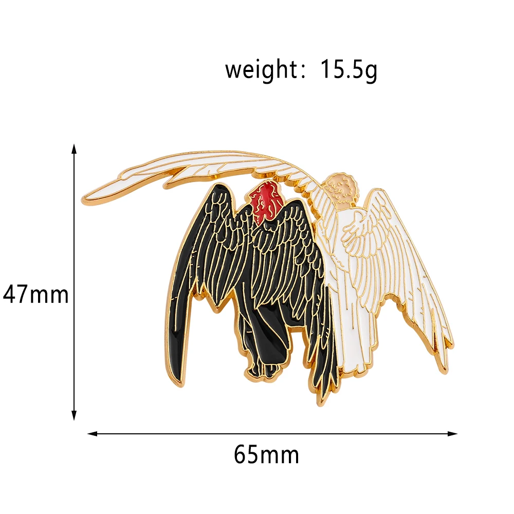 Good Omens Ineffable Husbands Angel & Demon Hard Metal Pin Angel Demon Badge Aziraphale und Crowley Accessoires – Detail 1