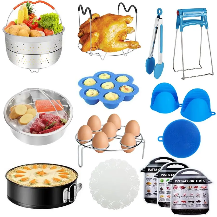 

73 PCS Accessories for Pressure Cooker for 5 6 8 Qt Electric Pressure Cooker 2 Steamer Baskets, Steamer Rack, N