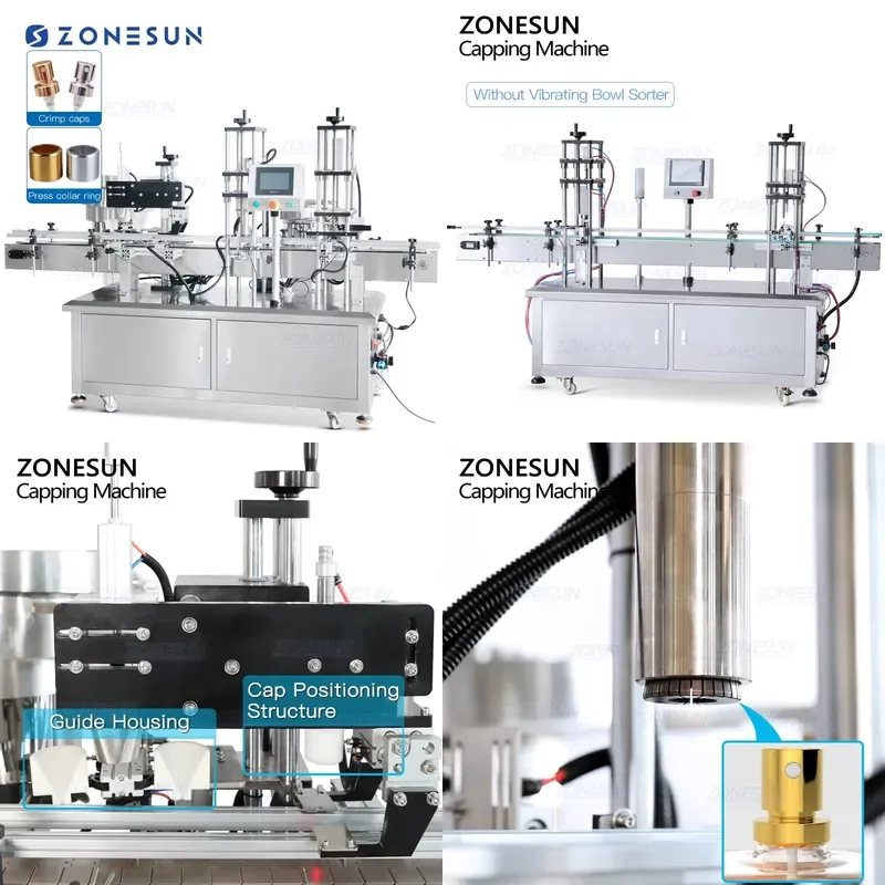 Hot 2026 ZS-YG11U Automatic Perfume Spray Cap Collaring Perfume Bottle Crimping and Capping Machine