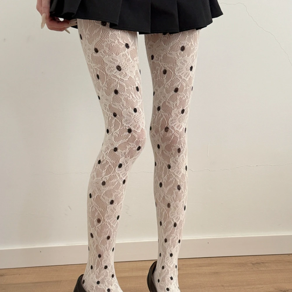 Summer Hot Girl Colorful Fishnet Polka Dot Tights Sweet Cool Y2K Millennial Style Base Stockings Match Skirts Jk Punk Stockings