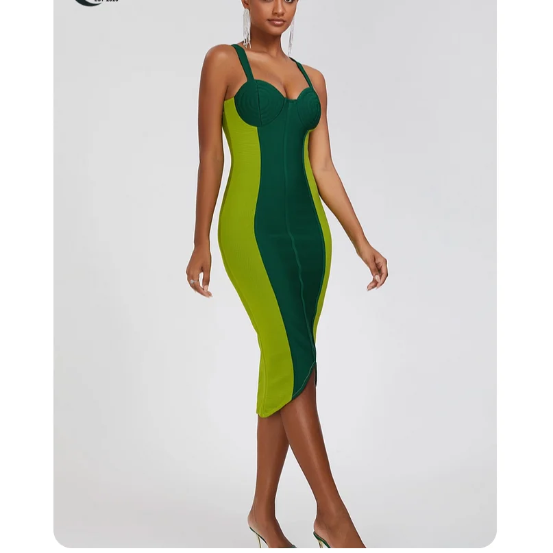 فستان طويل عصري وشخصي بدون حمالات مع تنورة غير منتظمة وفستان ضيق مثير #2