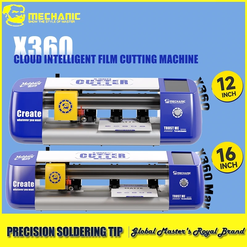 

MECHANIC X360 MAX Cloud Smart Film Cutter 12 16 дюймов для телефона, часов, iPad, 20000+, модели, автоматическая подача, бесшумная точность резки