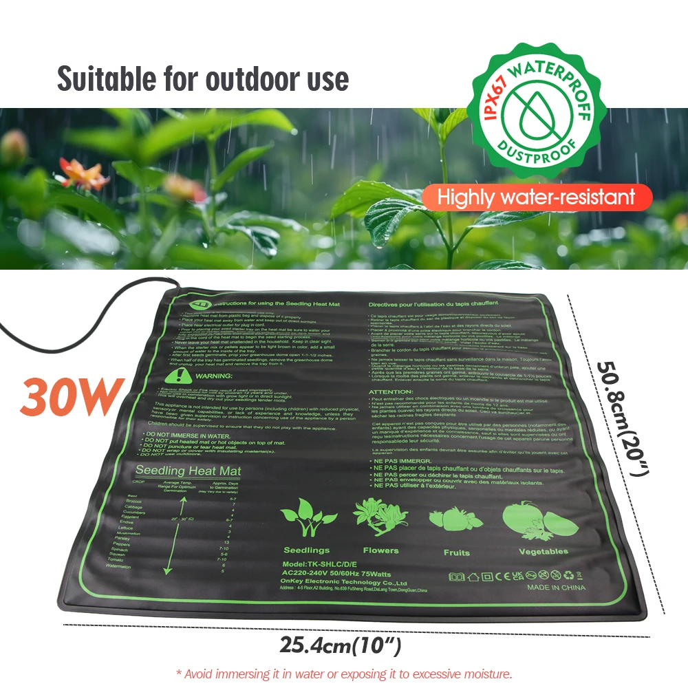 الشتلات الدافئة صندوق التدفئة الحصير RET الحضانة الأواني عدة للنباتات الداخلية زراعة البذور كاتب إنبات صينية أدوات البستنة