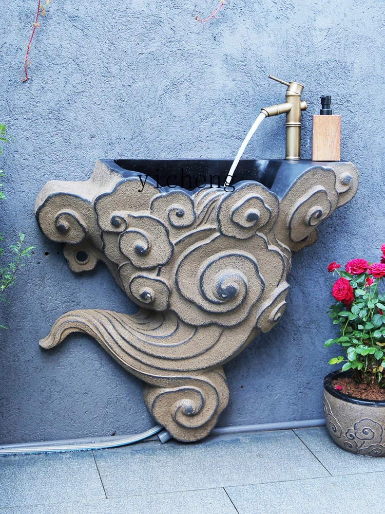 

LSL Courtyard Garden Column Basin Wall-Mounted Washbasin Countertop Basin Yard Wall-Mounted Washbasin