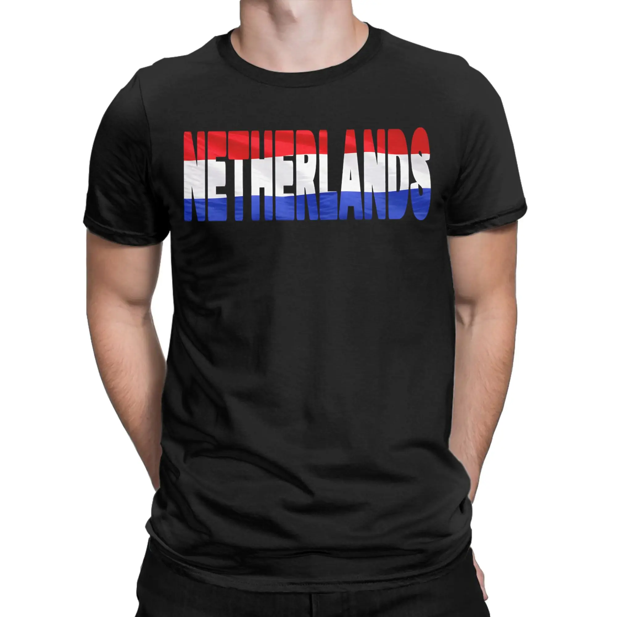 Harajuku T-Shirt Netherlands Flag Cotton T-Shirts  Trendy Cool Tee Shirt for Men Beach Y2K Casual Casual Short Sleeve Tops