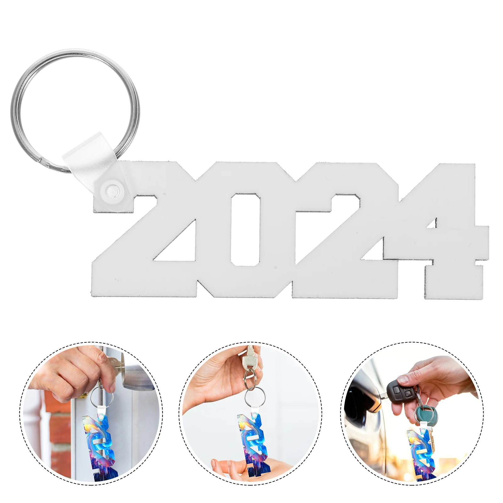 Multi-function Sublimation Blank Heat Transfer Key Chain Keychains Accessories Ring