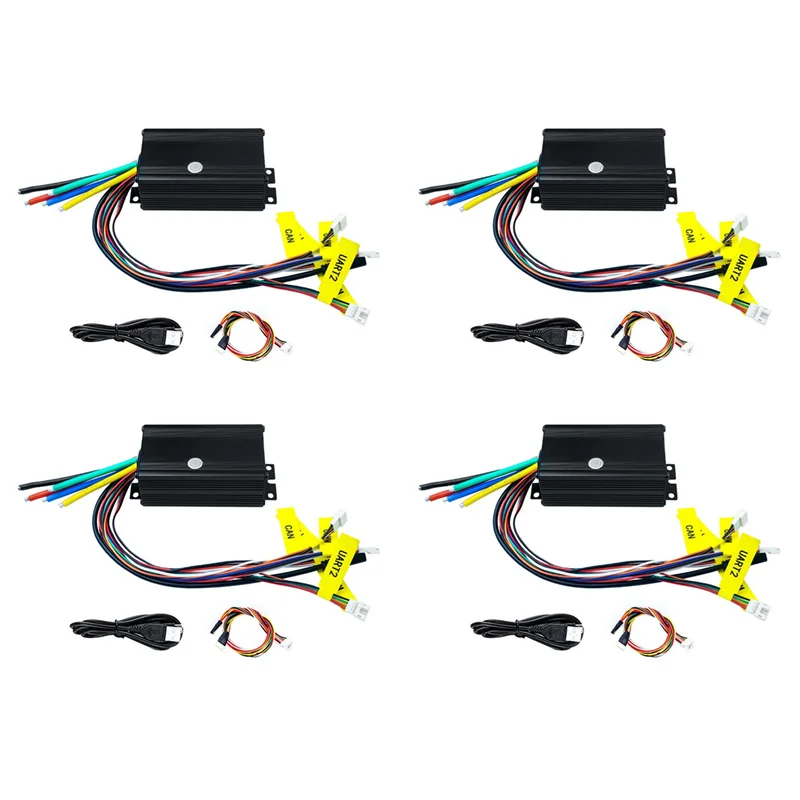 

4X Brushless Motor Controller 75100 FOC Single Drive ESC For Electric E-Bike Scooter 4-16S 50A 75V Speed Controller