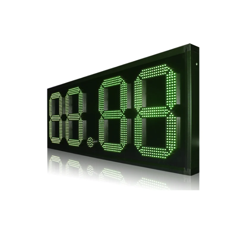 Custom made 18" inch Oil LED Sign Semi-outdoor Red / Green / Yellow / White Color Digit LED Gas Price Sign LED Gas Station