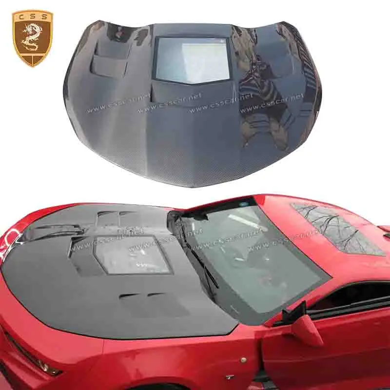 Carbon Fiber Front Bonnet Scoop Hood Cover For Chevrolet Camaro 2014-2018 Single Side Car Tuning Exterior Protection  Bodykits