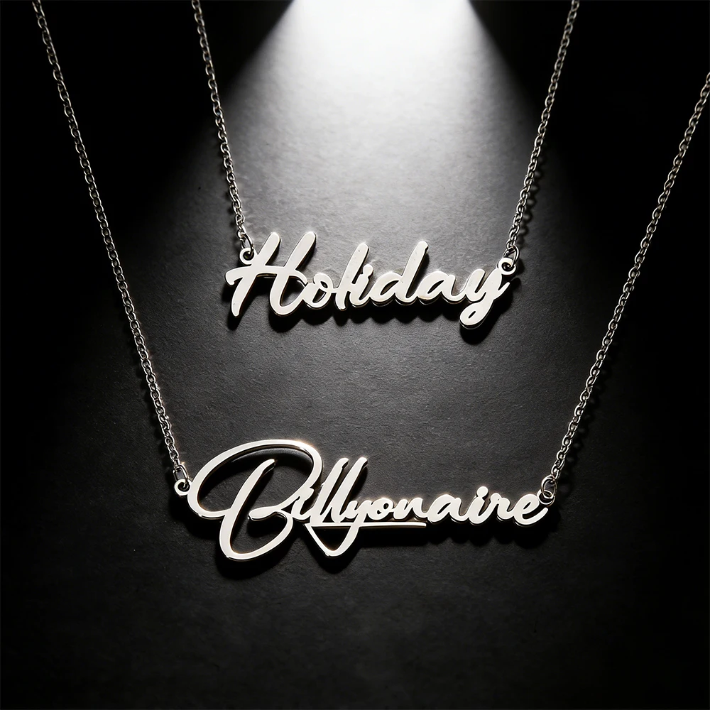 Collar con Nombre Personalizado de Moda, Collar Personalizado de Acero Inoxidable para Mujer, Colgante con Letra Personalizada, Gargantilla, Joyería para Boda