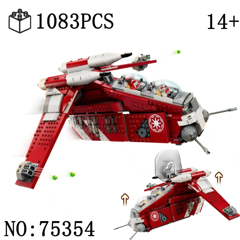 

1083pcs Compatible With Republic Dropship Gunship Model Building Blocks 75354 Bricks Handmade DIY Toy For Children Festival Gift
