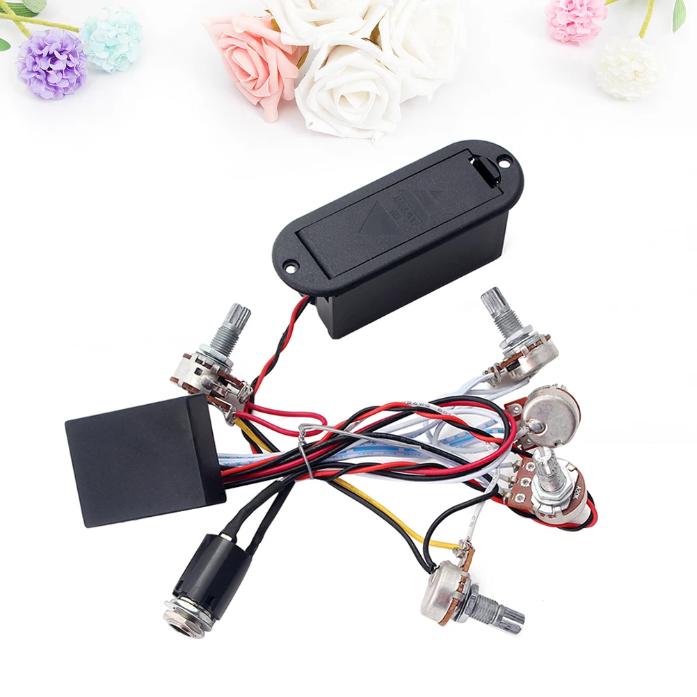 

3 Band Bass Amplifier Guitar Tone Control Wiring Harness EQ Preamp Circuit Electric Bass Piezo Active Pickups Volume Treble