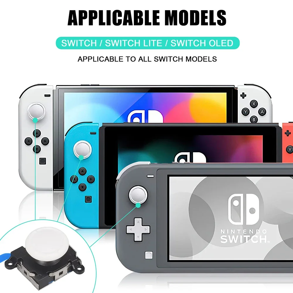 8PCS 3D Analog Joystick Replacement for Nintendo Switch/OLED/Lite JoyCon Thumb Stick Controller Repair Parts Accessory