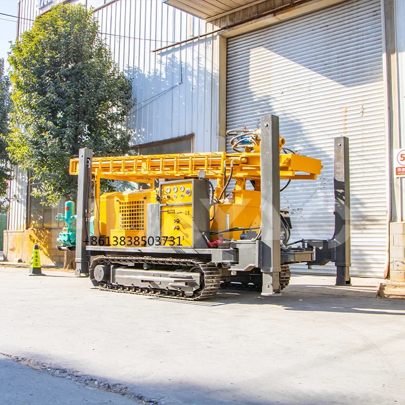 Fabrikpreis Pneumatische Brunnenbohranlage 300 m 500 m Bohrtiefe Pneumatische DTH Crawler Wasserbrunnenbohranlage