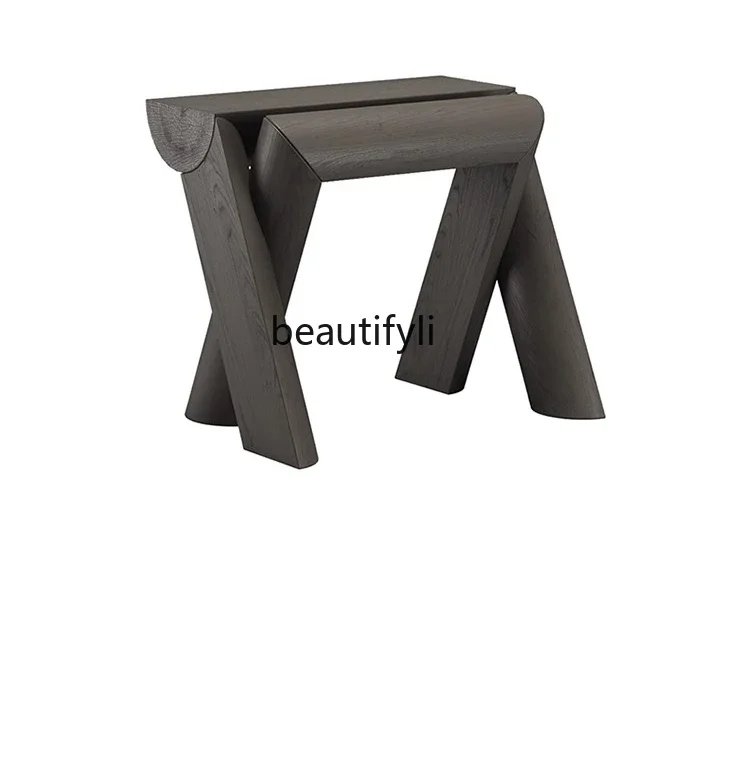 

zxModern simple wooden stool entrance solid wood shoe changing stool portable single chair