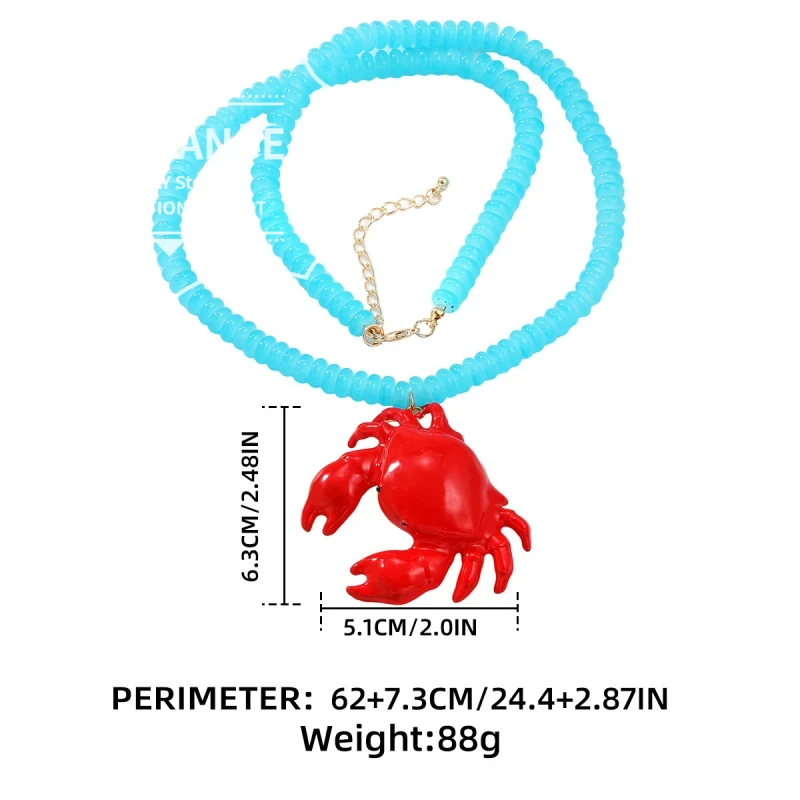 New Summer Beach Ocean Style Red Crab Pendant Necklace For Men And Women Exaggerated Hip Hop Jewelry Accessories Gifts Wholesale