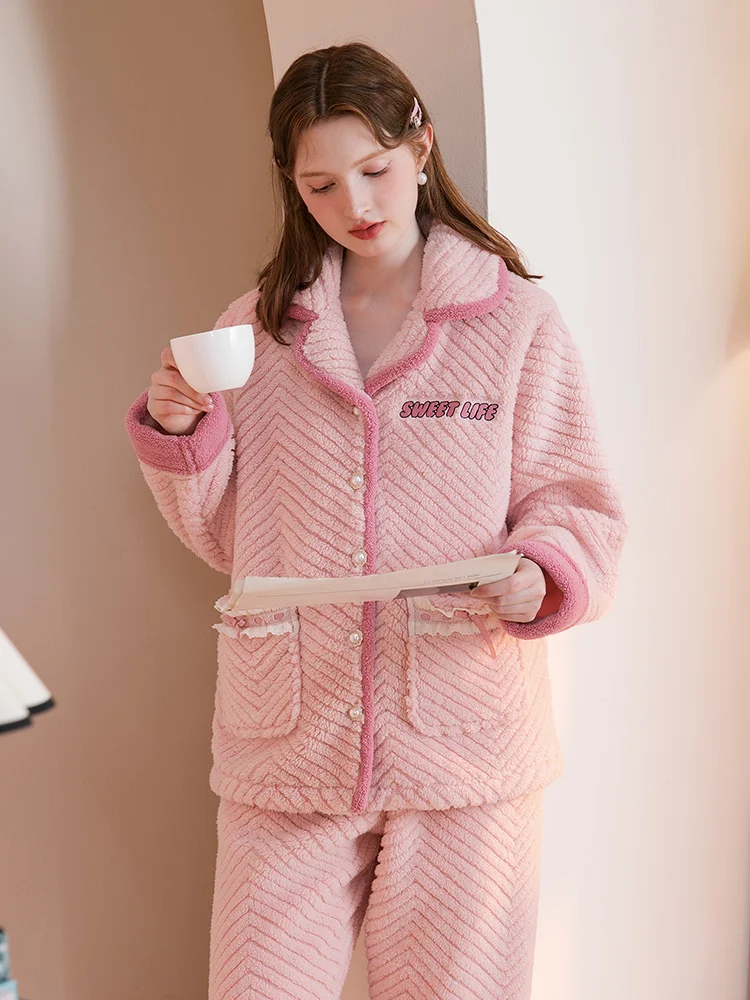 fenteng-coral-fce-spwear-da-donna-thiened-coreano-sle-pizzo-vestiti-per-la-casa-inverno-caldo-lungo-sve-dr-per-l'autunno-inverno