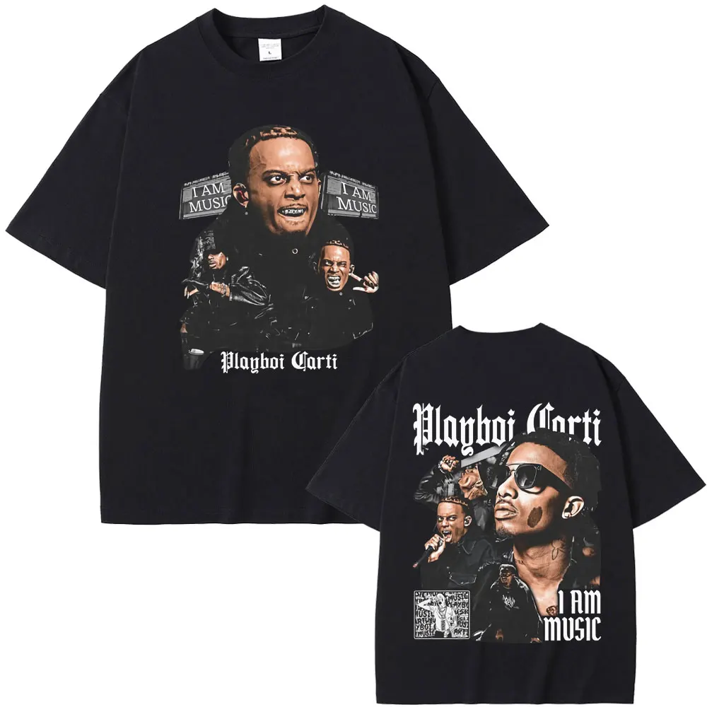 

Rapper Playboi Carti I Am Music Graphic T-shirt Male Casual High Quality Cotton Tshirt Men Women Fashion Vintage Hip Hop Tees
