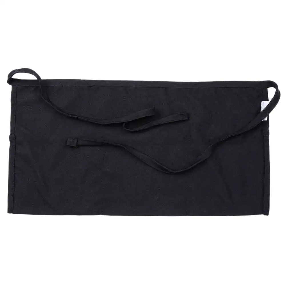 New Waiter Black Pocket Short Half Size Waist Apron Kitchen Pub Bar Restaurant Coffe Shop Chef Waitress Short Half Waist Aprons