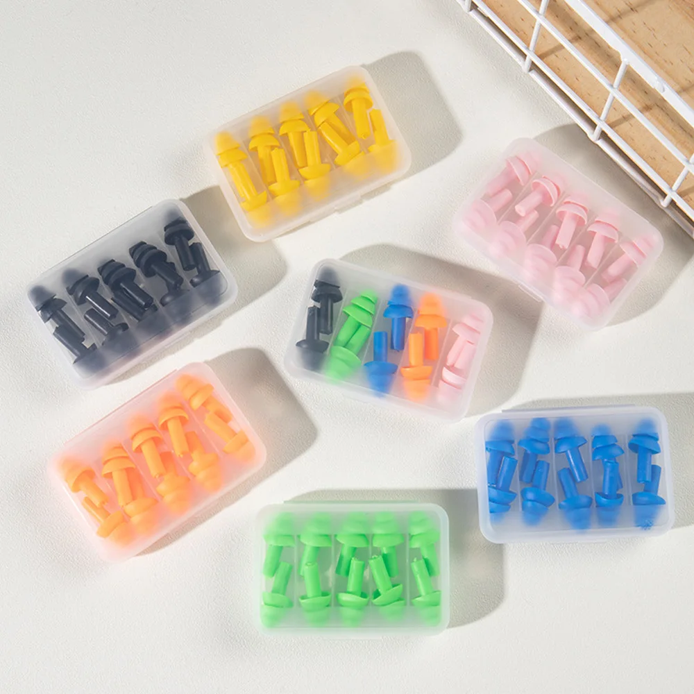 5 Pairs Silicone Ear Plugs Isolamento Som Protetor De Orelha Anti Noise Ronco Confortável Tampões De Dormir Para Redução De Ruído