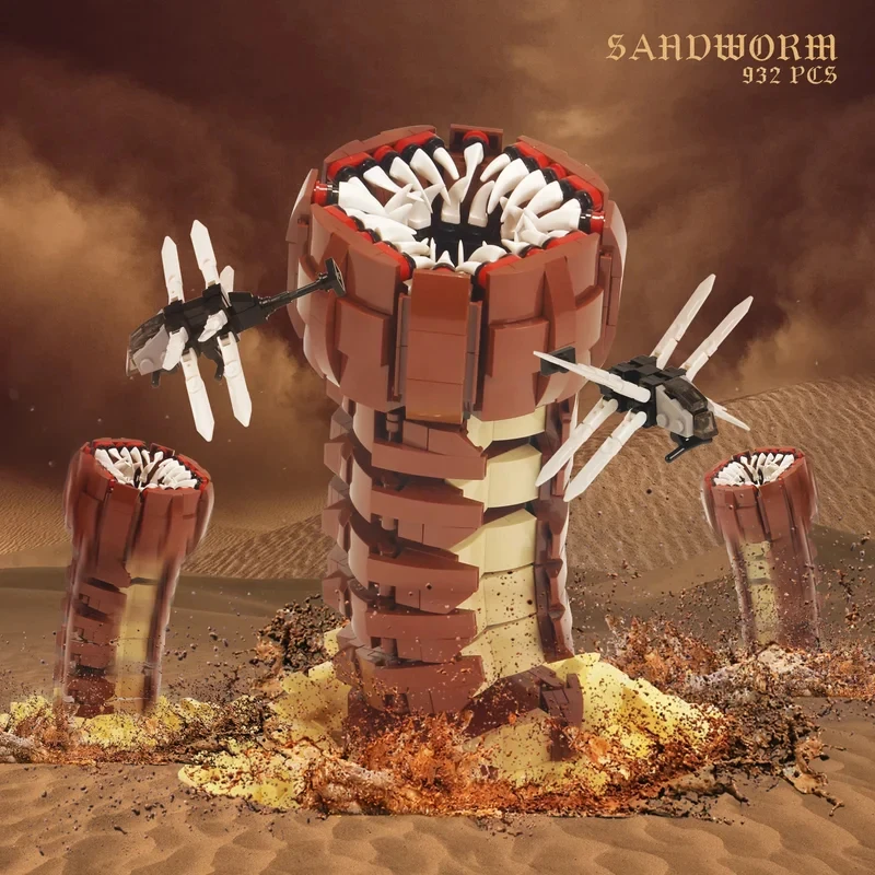 Creative 932PCS Sarldworms of Dune Building Blocks Movie Dune Ornithopter Assemble Bricks Toys Gift For Children Kids