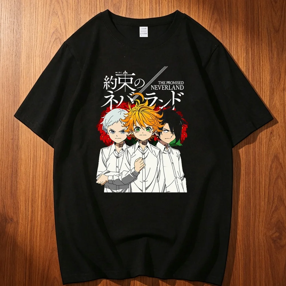 the Promised Neverland cotton top tees men Digital Classic Pop Culture Grunge top tees graphic Y2k University Pop Culture Punk