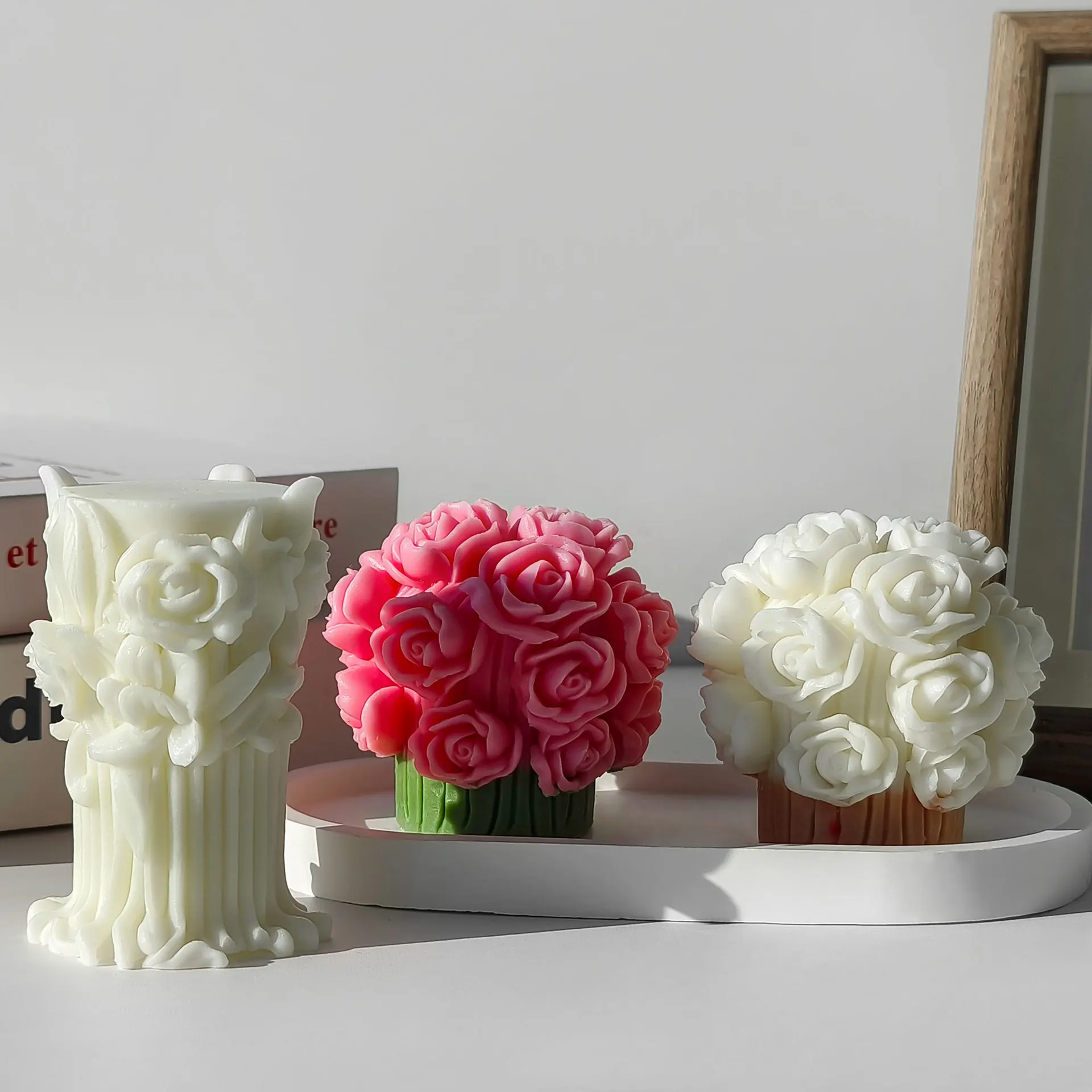 3D Rose Candle Silicone Mold DIY Aromatherapy Candle Mould Chocolate Gypsum Epoxy Resin Decoration Gift