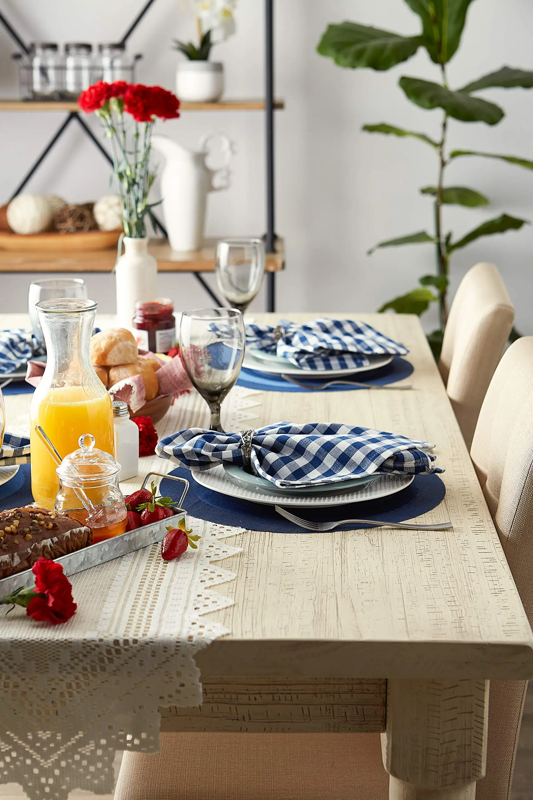 PVC Tabletop Collection Woven Indoor/Outdoor, Round Placemat Set, 15