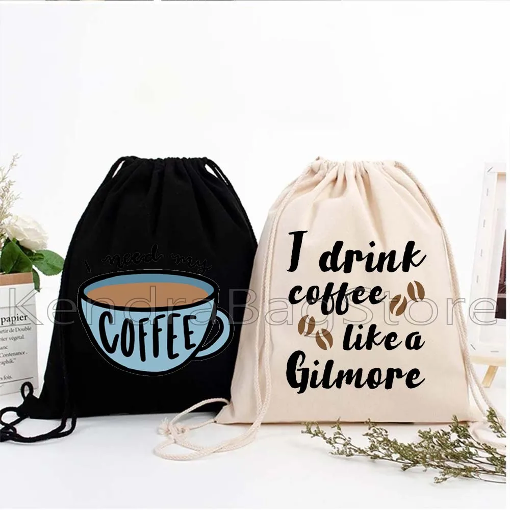 

Cute I Need My Coffee Fashion Coffee Lover Funny Gifts Canvas Drawstring Bags Soccer Backpack Gym Sackpack Sports String Bag